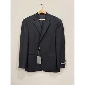 CANALI Black Two Button Wool Tuxedo Suit Jacket Size 42 C Model 13793/35
